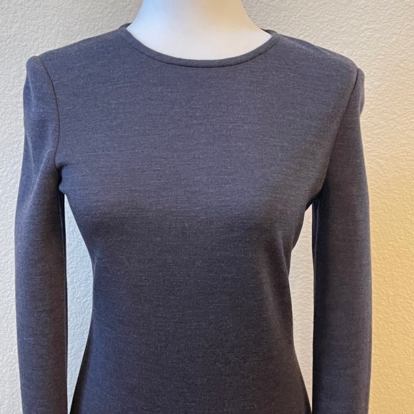 St. John Sleek and Stylish Gray Knit Dress - Picture 5 of 9